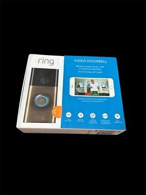 Ring Video Doorbell in Satin Brass and Black Accents